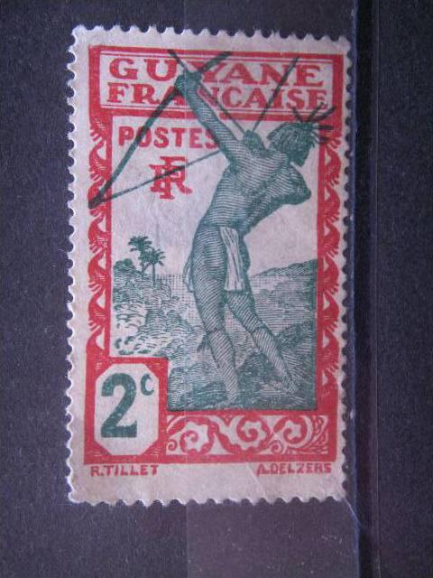 FRENCH GUIANA, 1929, MH 2c, Scott 110, creased