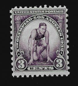 US 1932 Sc# 718 3 c Summer Olympics - Mint NH -  Vivid Color