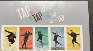 US 2021 tap Dancers strip of 5  #5609-13 mint