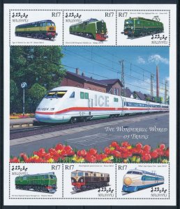 [94966] Maldives 1999 Railway - Trains - Locomotives Miniature Sheet MNH