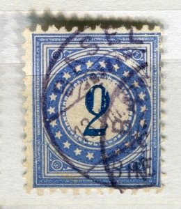 SWITZERLAND; 1878-80 early classic Postage Due issue used Shade of 2c. value