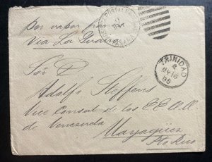 1885 Trinidad Official Diplomatic Cover To Vice Consul Mayaguca Puerto Rico