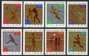 Poland 1355-1362,MNH.Michel 1623-1630. Olympics Tokyo-1964.Polish Medals.Fencing