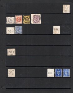 COLLECTION OF QUEEN VICTORIA - GEORGE VI PERFINS ON DOUBLE SIDED PAGE 