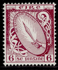 IRELAND GVI SG119, 6d claret, LH MINT.