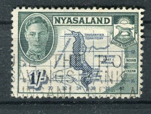 NYASALAND; 1938 early GVI Pictorial issue fine used 1s. value