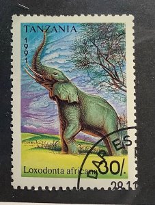 Tanzania 1991 Scott 795 CTO - 30sh,   African Elephant, Loxodonta africana