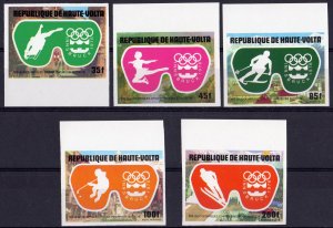 Upper Volta 1975 Sc#384/6C225/6 INNSBRUCK OLYMPICS Set (5) IMPERFORATED MNH