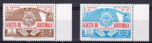 Guatemala 1971 Sc#C456/C457 Cent.Stamps White value Tablet Set (2) MNH