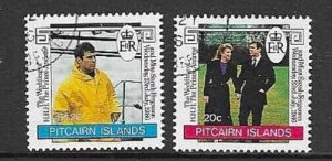 PITCAIRN ISLANDS SG290/1 1986 ROYAL WEDDING FINE USED