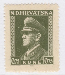 1943 Croatia A. Pavelic 75b MNH** Stamp A19P10F584-