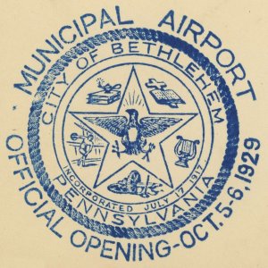 Bethlehem Municipal Airport Opening 1929 Airmail Cover 5c Postage #C11 USA