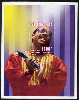 Burkina Faso 1995 Showbiz - 1500f Stevie Wonder perf m/sh...