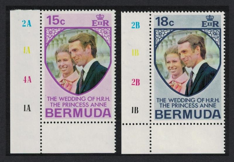 Bermuda Royal Wedding Princess Anne 2v Corners with Traffic Lights SG#297-298