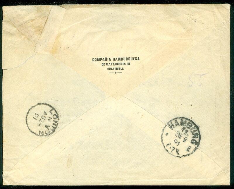 GUATEMALA : 1891 cover to Germany with nice markings. 