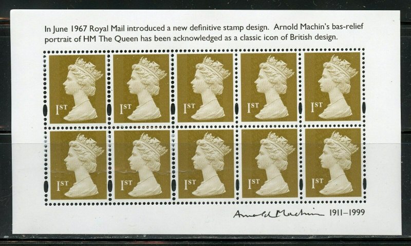 GREAT BRITAIN ARNOLD MACHIN 2011 SOUVENIR SHEET  MINT NH