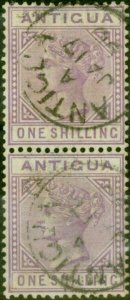 Antigua 1886 1s Mauve SG30 V.F.U Pair