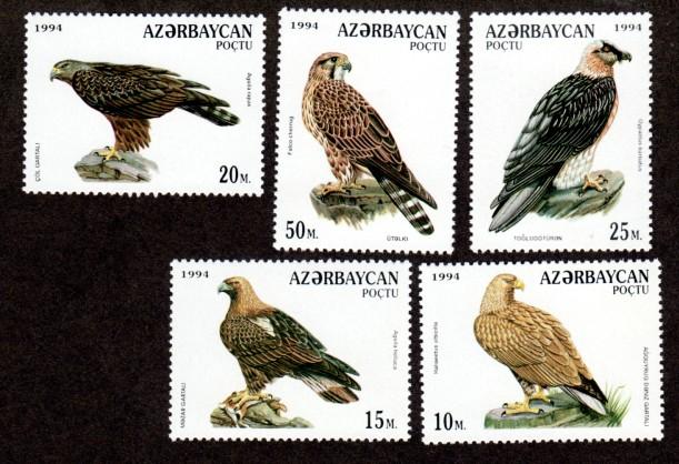 Azerbaijan 458-462 Mint NH Birds of Prey!