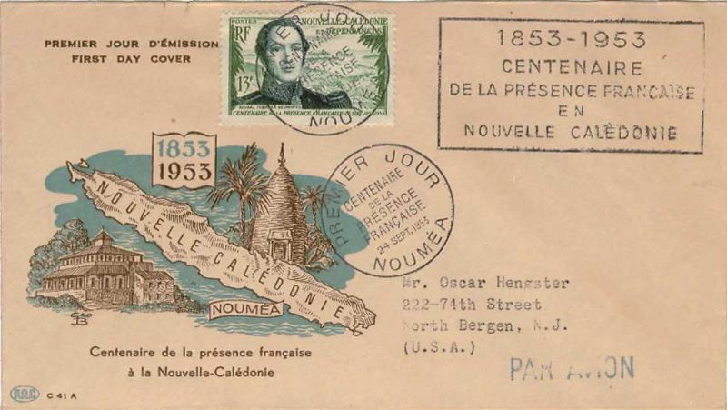 New Caledonia Scott 299 Typed Address.