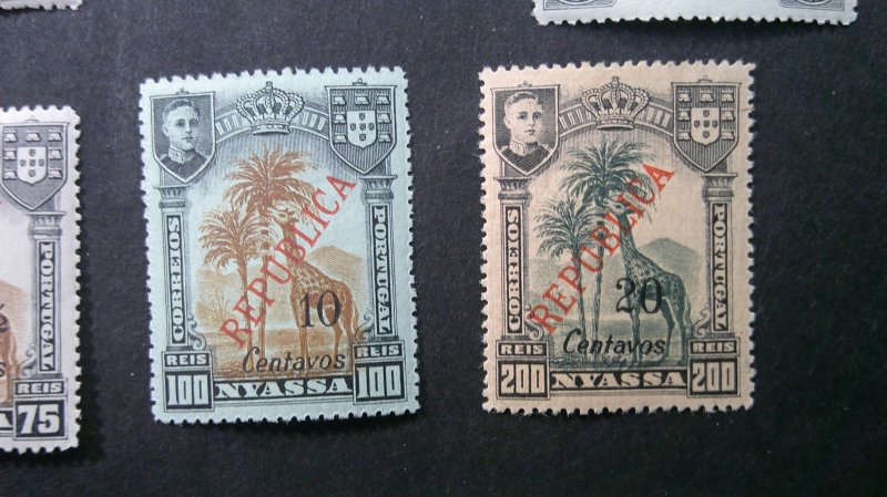 Nyassa 1921 Surcharged Issue Scott# 94-105 Mint Hinged/LH/VF-XF CPL set of 12