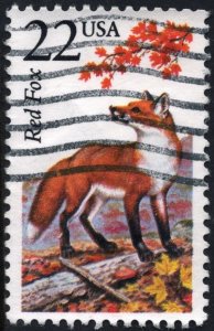 SC#2335 22¢ North American Wildlife: Red Fox (1987) Used