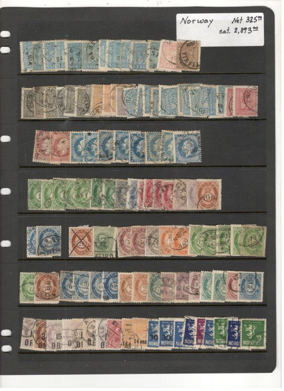 NORWAY COLLECTION ON STOCK SHEET, MINT/USED