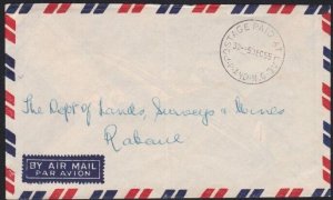 PAPUA NEW GUINEA 1955 local cover POSTAGE PAID AT LAE cds .................B2689