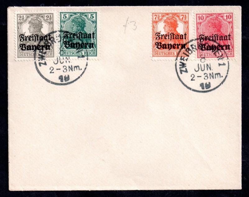1918 Freiftaat Bayern  overprints on cover WS10826