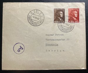 1942 Oslo Norway First Day Cover FDC To Stockholm Sweden