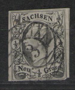 German States - Saxony 1855-60 Sc# 9 Used G/VG - 3 margins