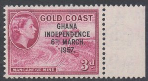 Ghana Scott 8 - SG175, 1957 Independence Overprint 3d MNH**