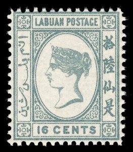 Labuan 1894 QV 16c grey superb MNH. SG 56. Sc 47.