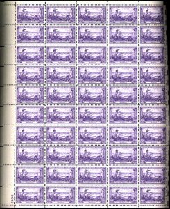 U.S. #1003 MINT PL# BLOCK SHEET OF 50 OG NH