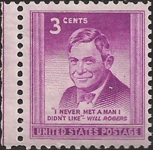 # 975 MINT NEVER HINGED WILL ROGERS