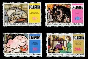 Uganda 1981 Sc#318/321 PICASSO 100th.ANNIVERSARY FAMOUS PAINTINGS Set (4) MNH