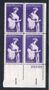 ALLYS STAMPS US Plate Block Scott #1832 15c Edith Wharton [4] MNH OG F/VF [STK]