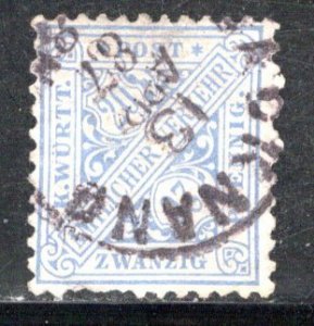 German States Wurttemberg Scott # O100, used