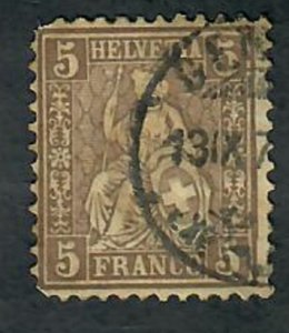 Switzerland #43 used single