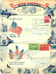 PCe U.S.WW11 Pat. Cover 1941USS N. Carolina 1942 MacArthur W.Va Page War Covers