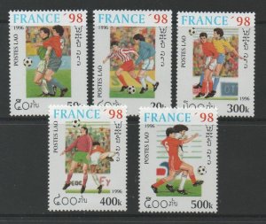 Thematic Stamps Sports - LAOS 1996 FOOTBALL 98 1502/6 5v mint