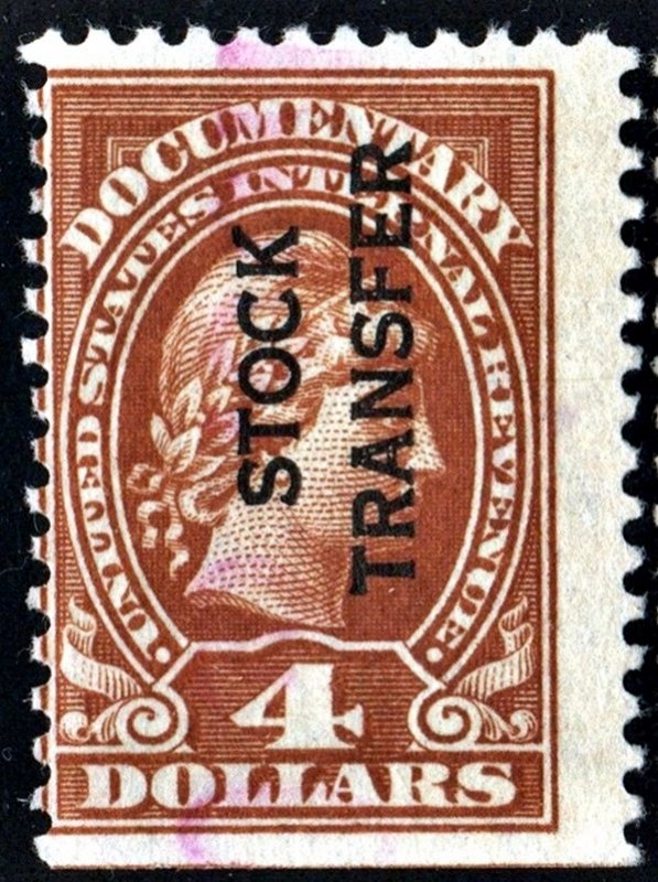 RD15 $4.00 Stock Transfer Stamp (1918) Used