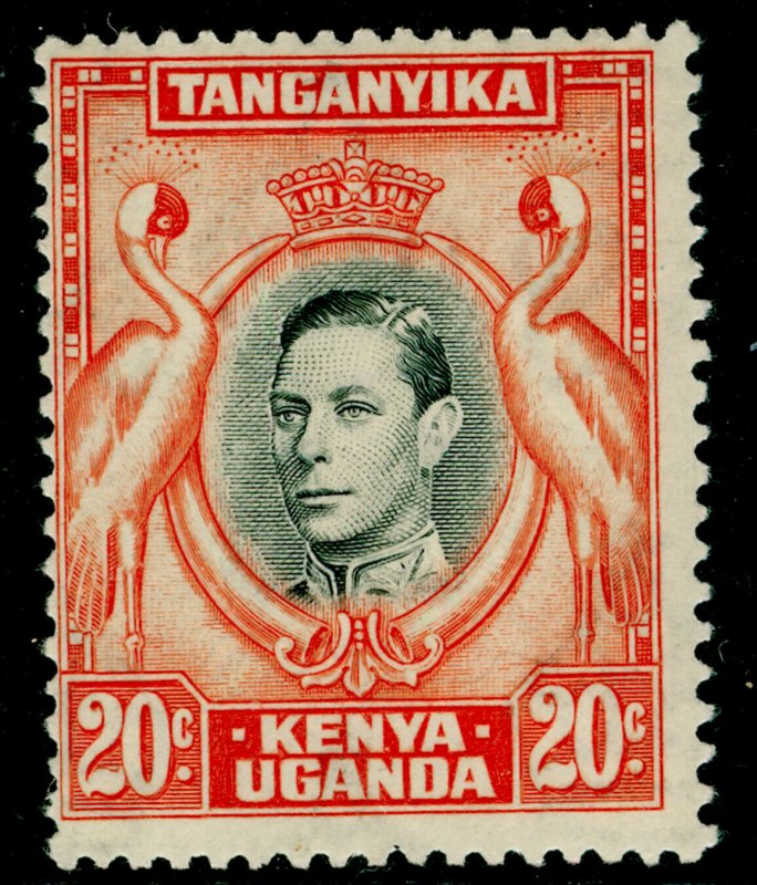 KENYA UGANDA TANGANYIKA SG139, 20c black & orange, LH MINT. Cat £42. PERF 13¼