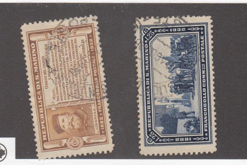 SAN MARINO (MK2004)  #146,148  USED  1.25/50l  GARIBALDI & ARRIVAL  CAT VAL $40