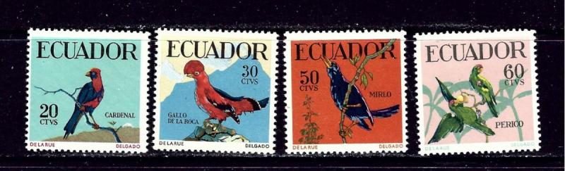 Ecuador 645-48 MNH 1958 Birds