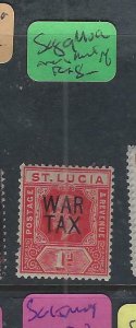 ST LUCIA (P2602BB) WAR TAX SG 89 SHORT PERF AT LL  MOG 