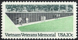 SC#2109 20¢ Vietnam Veterans Memorial Single (1984) MNH