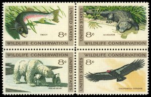 US Sc 1427-30 F-VF/MNH Se Tenant Block - 1971 Wildlife Conservation