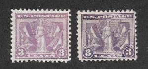 537b Unused 3c. Victory, Light Reddish Violet, scv: $150, Free, Insured Shipping