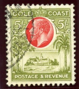 Gold Coast 1928 KGV 5s carmine & olive-green very fine used. SG 112. Sc 107.