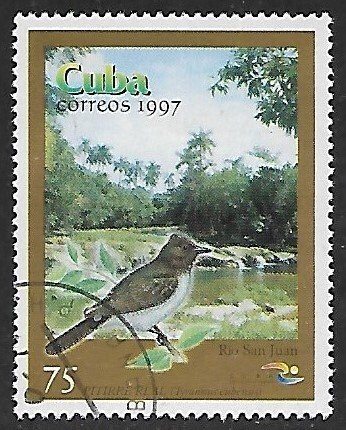 Cuba # 3864 - Giant Kingbird, San Juan River - unused CTO.....{Z25}